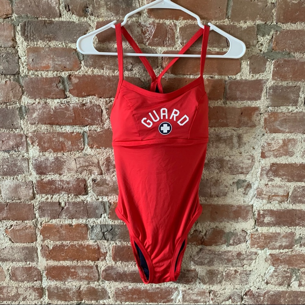 TYR Reversible One Piece Swimsuit Lifeguard Red M